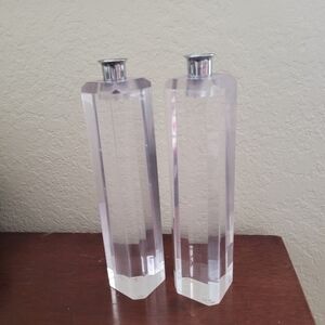 Vintage Ritts Astrolite Lucite Candle Holders MCM Set of 2